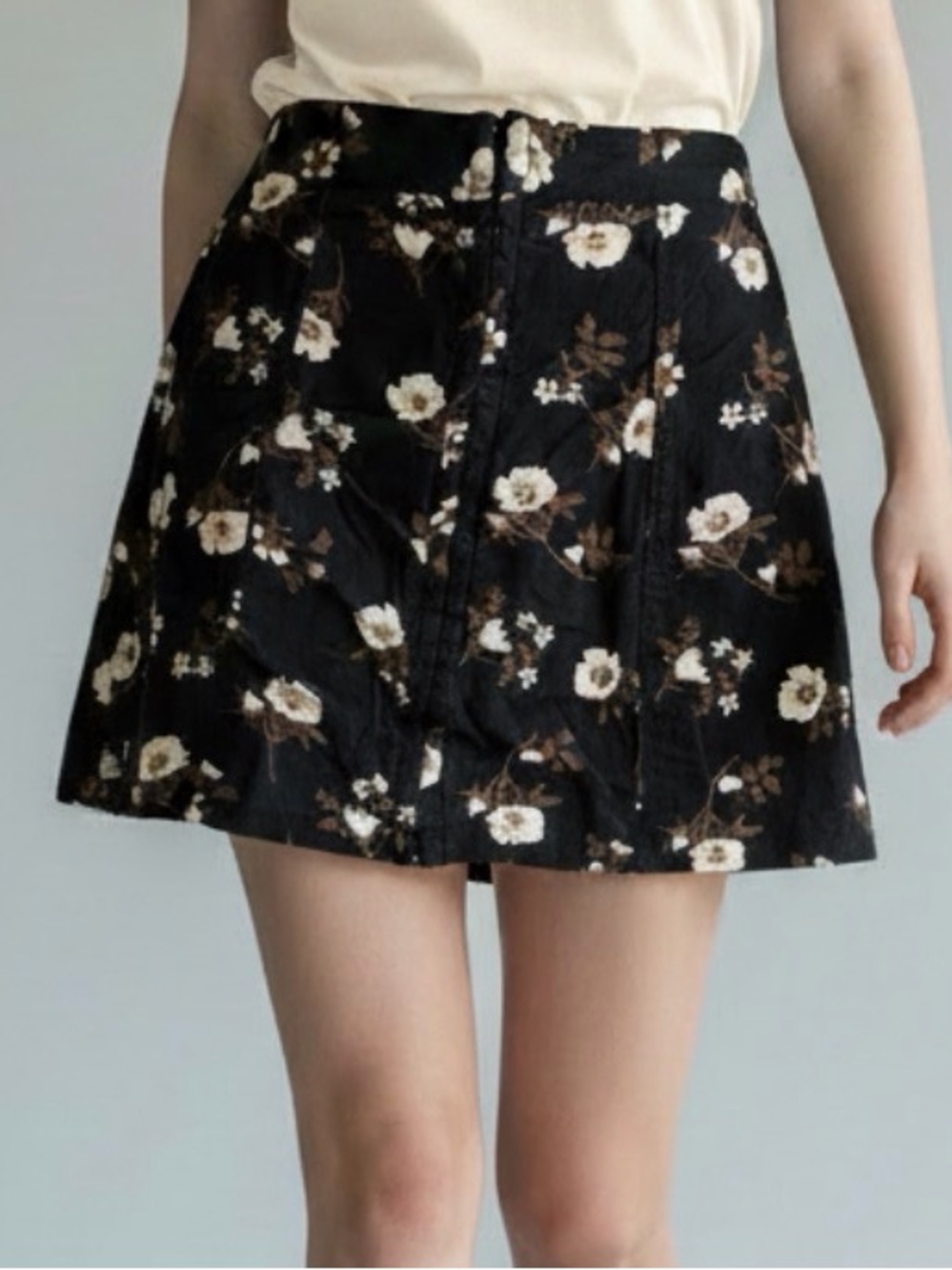 Kendall & Kylie Black Floral Mini Skirt